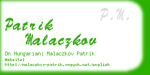 patrik malaczkov business card